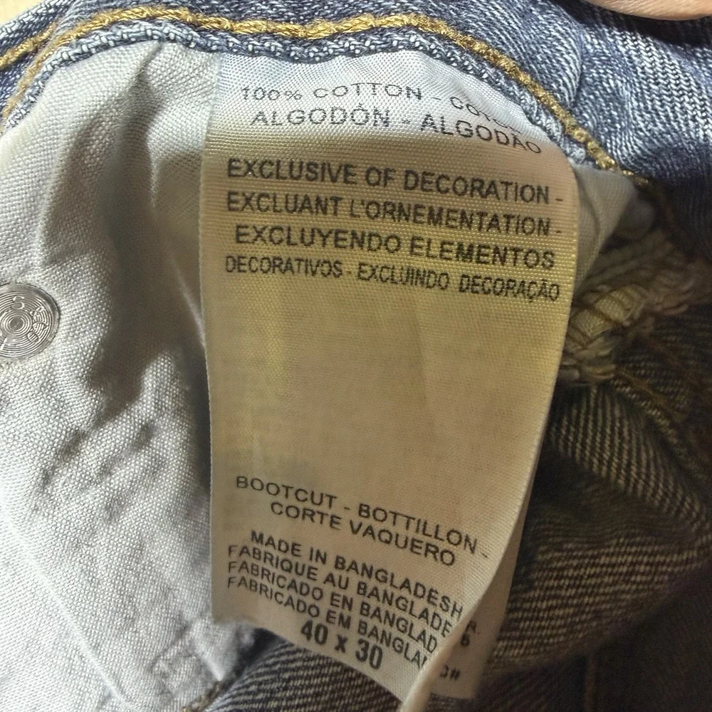 Signature Levi Strauss Mens 40x30 Bootcut Jeans Blue Denim 100% Cotton